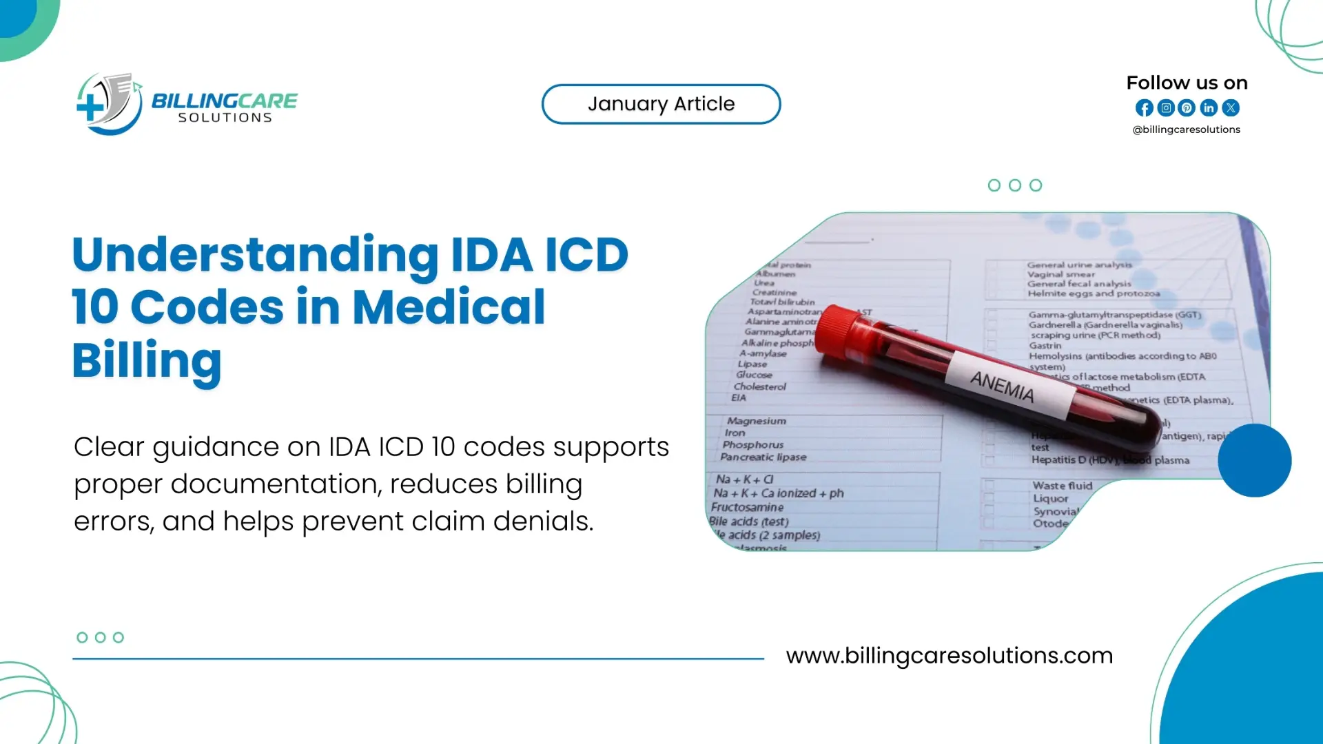 IDA ICD 10 | Billing Care Solutions